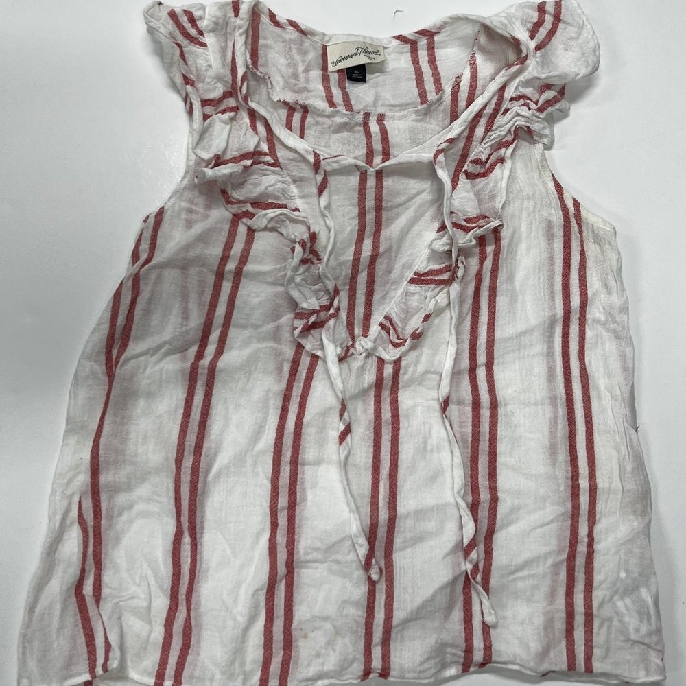 Universal Thread Tank Top Womens XS Strappy Pink Stripe Tie Front